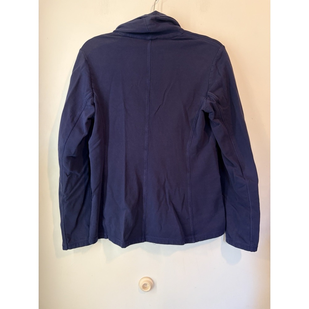 Lilly Pulitzer Navy Knit Blazer Jacket Stretch Cotton One Button M - Picture 4 of 4